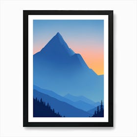 Misty Mountains Vertical Composition In Blue Tone 71 Art Print