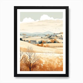 The Cotswolds England 3 Hiking Trail Landscape Art Print