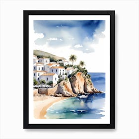 Spanish Ibiza Travel Poster Watercolor Painting (14) Art Print