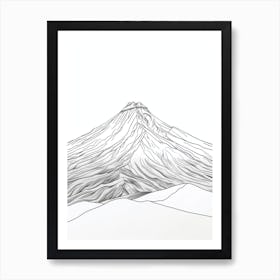 Pico De Orizaba Mexico Line Drawing 6 Art Print