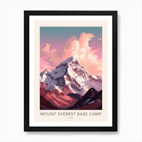 The Mount Everest Base Camp Nepal 2 Travel Poster Art Print
