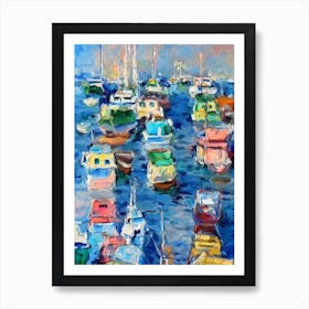 Port Of Haifa Israel Abstract Block 1 harbour Art Print