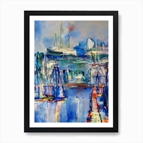 Port Of Glasgow United Kingdom Abstract Block harbour Art Print