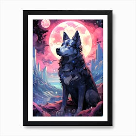 Wolf In Space 1 Art Print