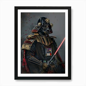 Darth Vader As A Vintagepunk Samurai 05 Art Print