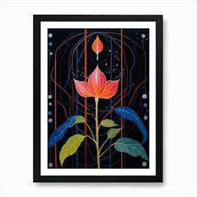 Gloriosa Lily 1 Hilma Af Klint Inspired Flower Illustration Art Print