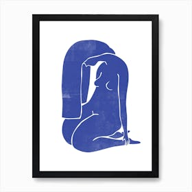 Nude In Blue 01 Art Print