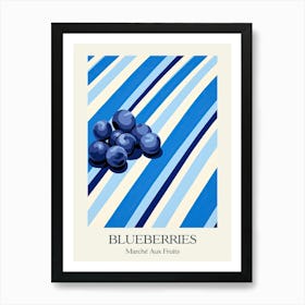 Marche Aux Fruits Blueberries Fruit Summer Illustration 3 Art Print