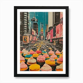 Kitsch New York Cupcake Collage 1 Art Print