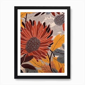 Fall Botanicals Chrysanthemum 4 Art Print