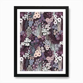 Modern Neutral Abstract Floral Wild Flower Meadow Painterly Art Print