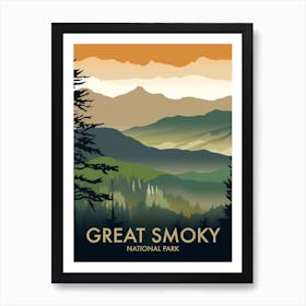 Great Smoky National Park Vintage Travel Poster 8 Art Print