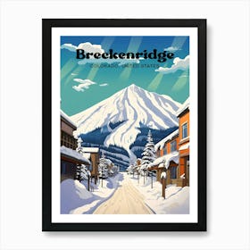 Breckenridge Colorado USA Sunset Modern Travel Art Art Print