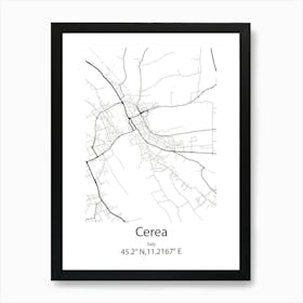 Cerea,Italy Minimalist Map Art Print