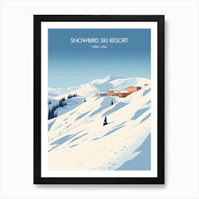 Poster Of Snowbird Ski Resort   Utah, Usa, Ski Resort Illustration 1 Art Print