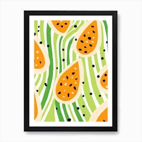 Honeydew Melon Fruit Summer Illustration 3 Art Print