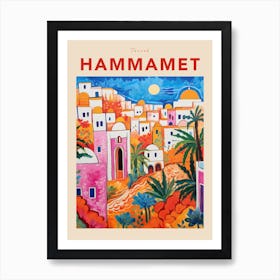 Hammamet Tunisia 4 Fauvist Travel Poster Art Print