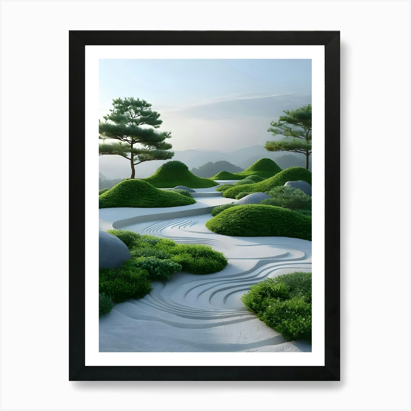 Zen Garden Art Print Framed Wall Art Poster Canvas Print Picture - Picture 2 of 4