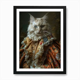 Royal Rococo Persian Cat Art Print