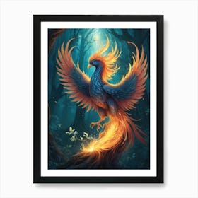 Colorful Phoenix Nature Art Print