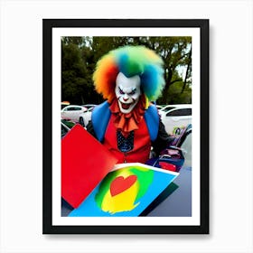 Very Creepy Clown - Reimagined 11 Art Print