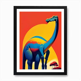 Brachiosaurus Primary Colours Dinosaur Art Print