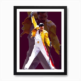 Freddie Mercury Queen Classic Rock Art Wpap Art Print