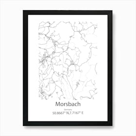 Morsbach,Germany Minimalist Map Art Print