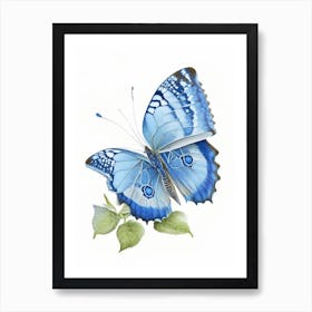 Common Blue Butterfly Decoupage 1 Art Print
