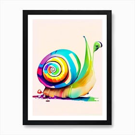 Full Body Snail Watercolur  1 Pop Art Art Print