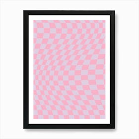 Checkerboard Twist Purple And Pink Art Print