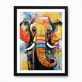 Elephant's Colorful Ballet Art Print