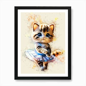 Ballerina Cat Art Print