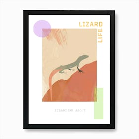 Lizard Coral Minimalist Modern Illustration Poster Art Print