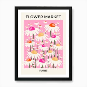 Flower Market Paris France Pink Art Print