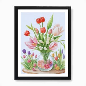 Tulips In Vase Art Print