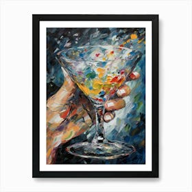 A Hand Holding A Martini Painting 2 Art Print