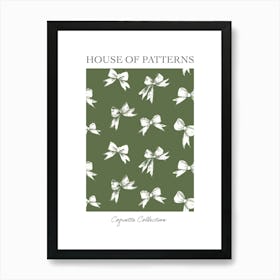 Green And White Bows 1 Pattern Poster Art Print