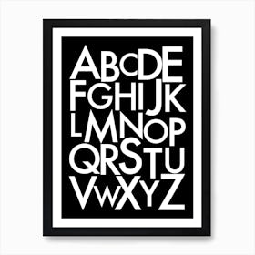 Alphabet in Monochrome Art Print