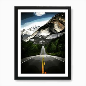 Empty Road Leading Towards Mountains Against Sky,Canada Art Print