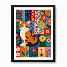 Cat In The Garden Art Print