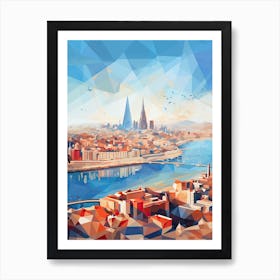 Barcelona, Spain, Geometric Illustration 3 Art Print