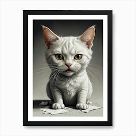 White Cat 3 Art Print