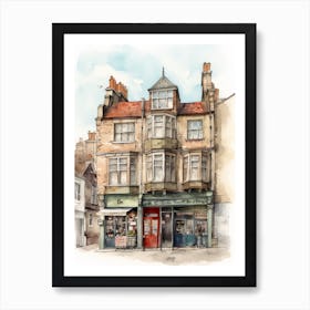 Leyton London Neighborhood, Watercolour 3 Art Print