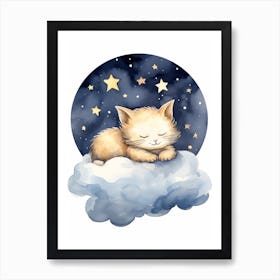 Baby Kitten 3 Sleeping In The Clouds Art Print