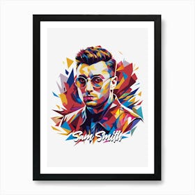 Sam Smith 01 Portrait Music Icon WPAP Pop Art Style Art Print