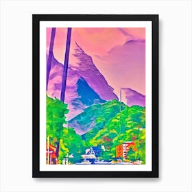 Port Of Prince Rupert Canada Retro Risograph Print 2 harbour Art Print