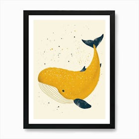 Yellow Blue Whale 2 Art Print