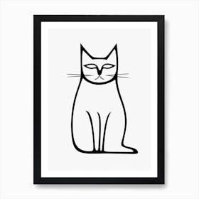 Cat One Line Art 2 Art Print