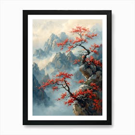 Tree In The Mountains 1 Art Print